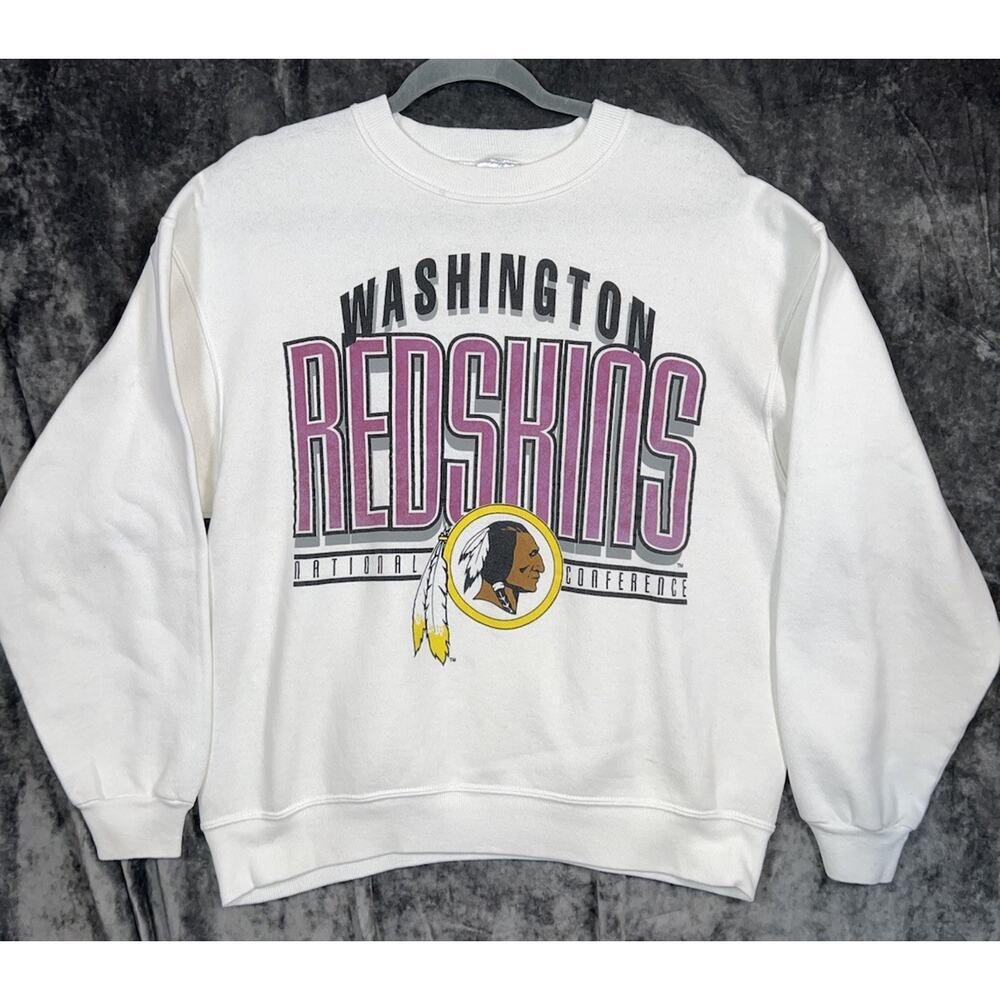 Vintage Washington Redskins Crewneck Sweatshirt Hanes USA White Large